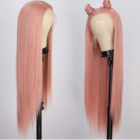 26” PINK 13x4 Long Straight Lace Front Wig NEW